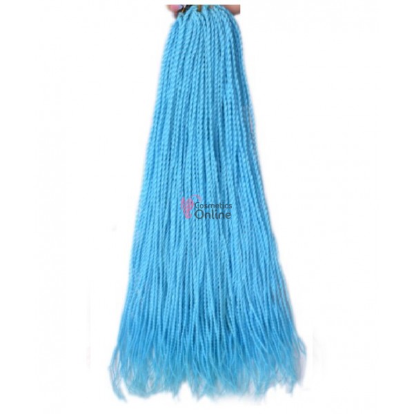 Codite de par Afro Thin Senegalese Crochet Twist Braids de 60 cm Albastru Deschis TSA31